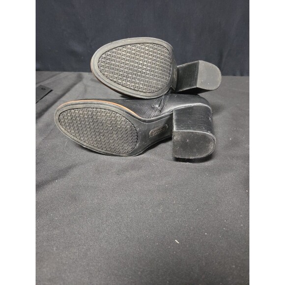 Lucca Lane Kat Ankle Boots Blqck Leather Almond Toe Zip Block Heel Size 7.5 M - Picture 6 of 6